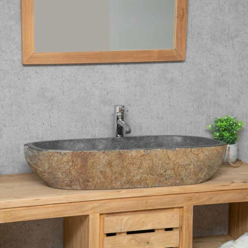 Grande vasque en galet de rivière 80cm