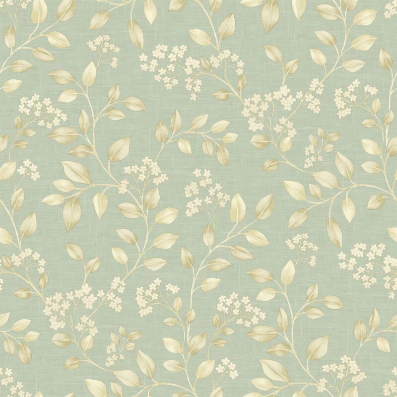 Grandeco - Blossom Trail Sage Green Wallpaper Textured Floral Paste The Wall Vinyl