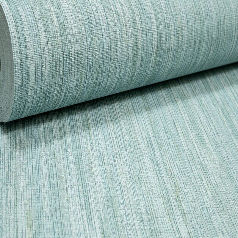 Natural Plain Forest Green Mix Lines Textured Wallpaper - Grandeco