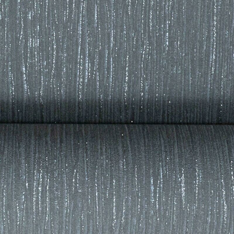 Grandeco - Plain Black Charcoal Crystal Metallic Glitter Textured Vinyl Wallpaper