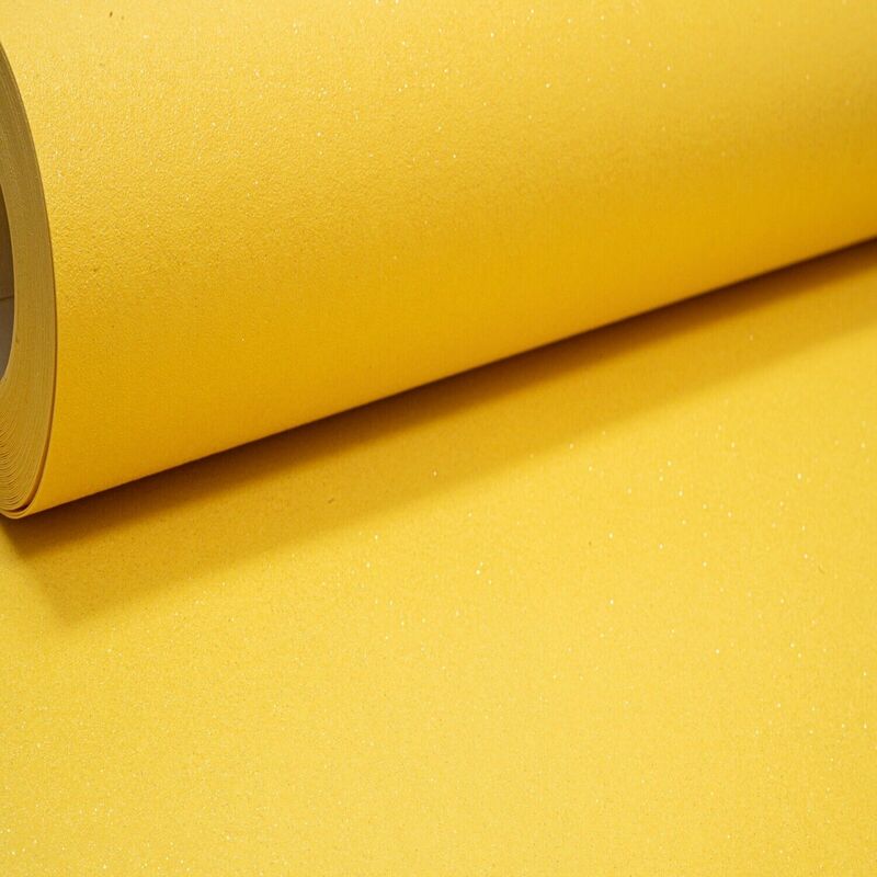 Plain Yellow Glitter Sparkle Metallic Sheen Textured Wallpaper - Grandeco