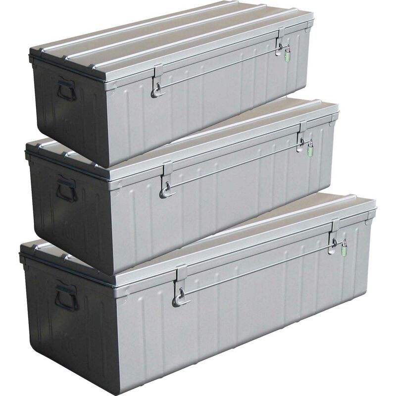 Les Tendances - Cantine de rangement Premium en acier Lot de 3 : 130, 175 et 225 litres