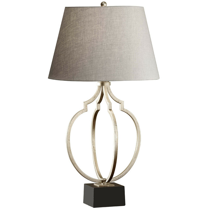 Grandeur - 1 Light Table Lamp Black, Ebonized Silver Leaf, E27 - Elstead