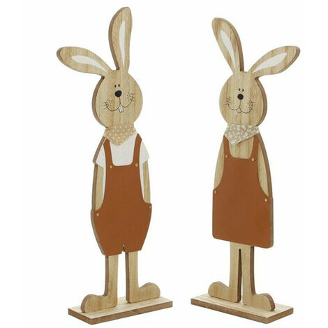 Grands ornements de lapin ensemble de decoration de magasin de chambre d'enfants 43CM de haut ensemble de deux styles 223264 en bois