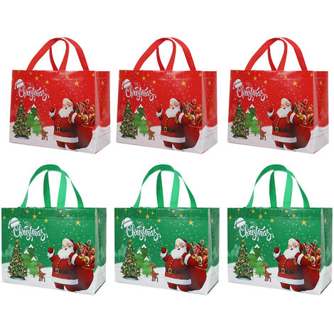 Grands sacs cadeaux de noël, sacs de courses de noël pour cadeaux, sacs d'emballage d'épicerie réutilisables, mélange de style1
