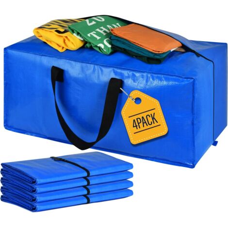Grands sacs de rangement robustes, sacs de déménagement pour l'essentiel du dortoir universitaire, 4 paquets