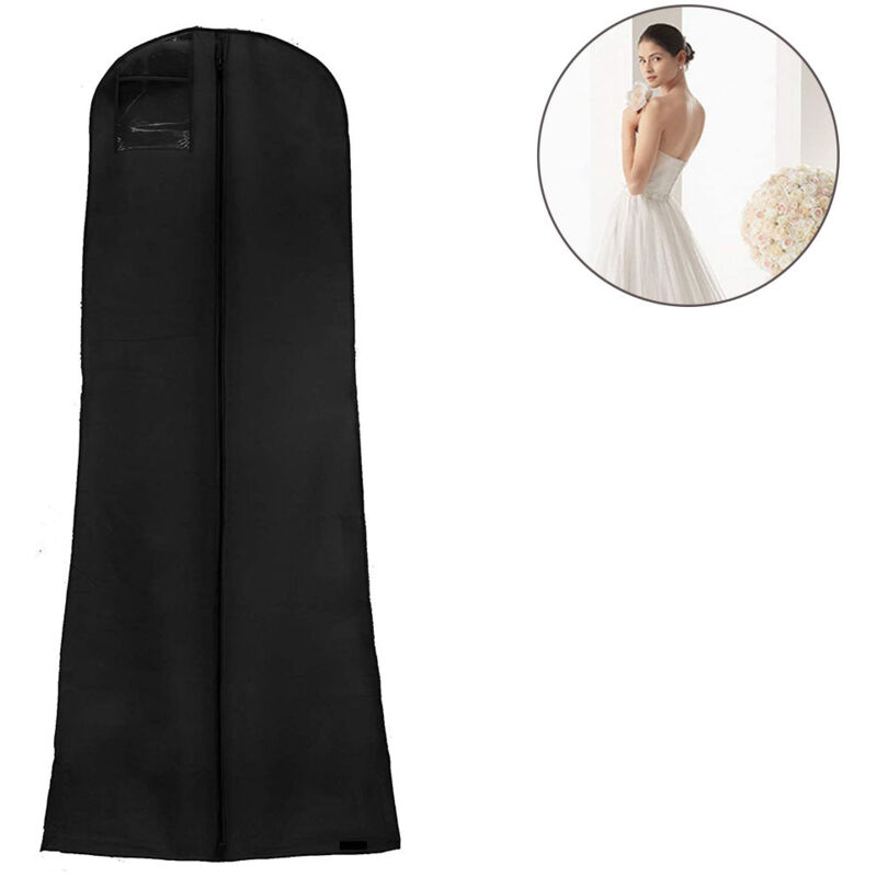 Einemgeld - Grands sacs à vêtements, 180 80 22 cm Sac de rangement anti-poussière, sac de robe de mariée, noir