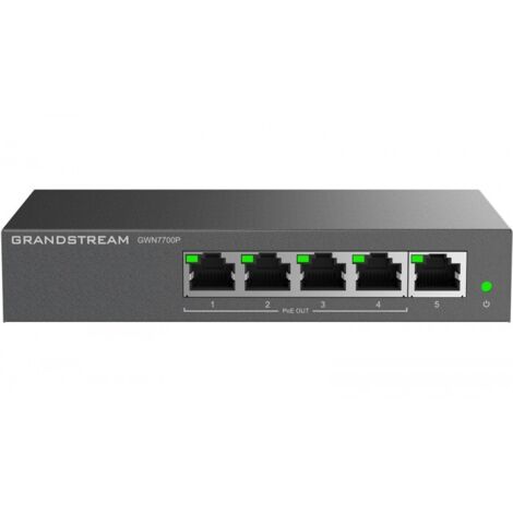 Grandstream GWN 7700P 5xGbE, 4xPOE, nicht verwalteter Switch
