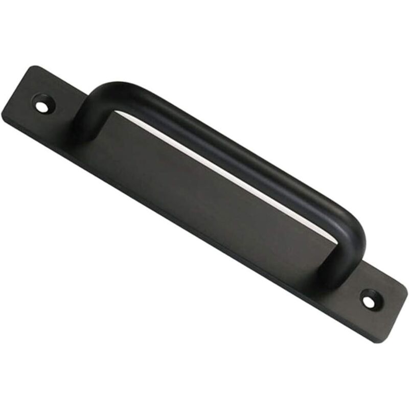 Tinor - Grange Porte Poignée, Coulissant Grange Poignée Porte Parfait pour Portail Armoire Placard Tiroir Abri Garage Inclus 2 Vis - Noir, 150mm