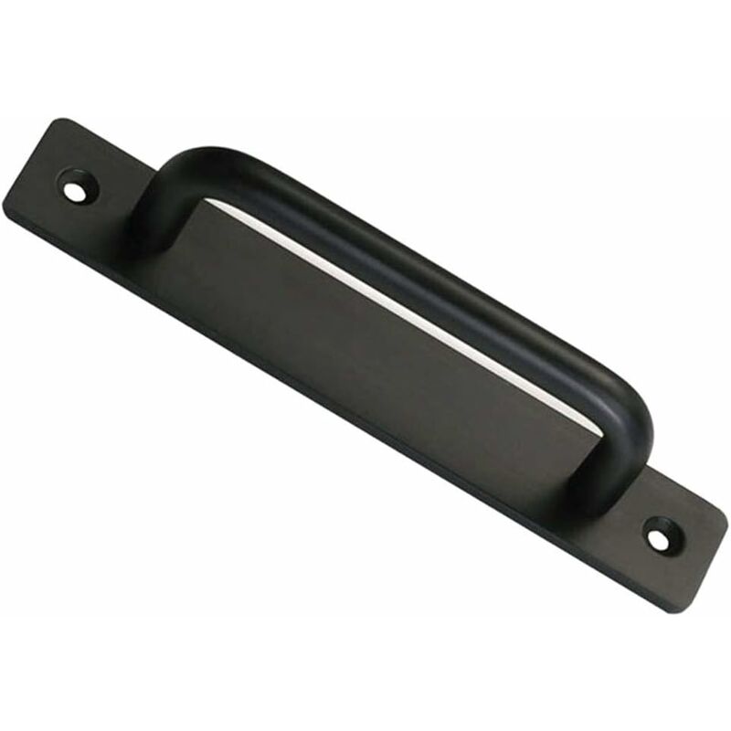 Grange Porte Poignée, Coulissant Grange Poignée Porte Parfait pour Portail Armoire Placard Tiroir Abri Garage Inclus 2 Vis - Noir, 150mm