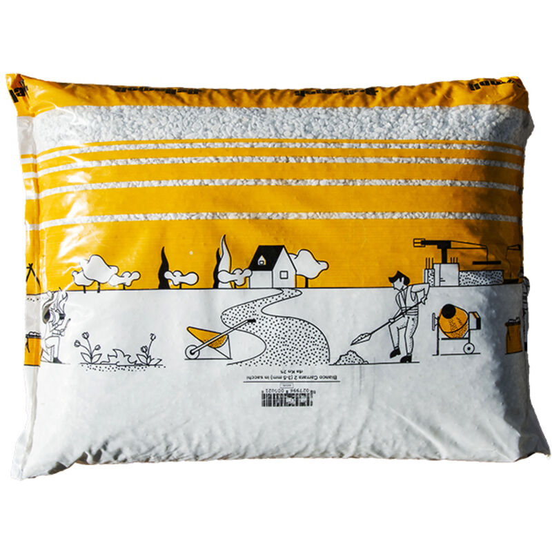 Graniglia, Granulato Per Giardino, Bianco Carrara 3 5 Mm 25 Kg 