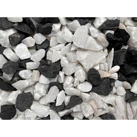 Graniglia miscelata, granulato per giardino, Black White 8-16 mm (600 kg)