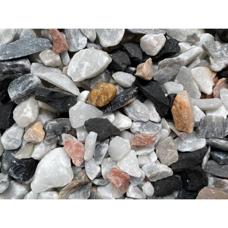 Graniglia miscelata, granulato per giardino, Grigio Perla Mix 8-16 mm (1200 kg)
