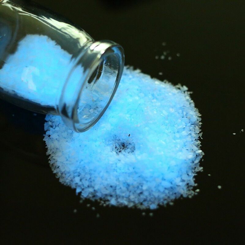 Graniglia/Sabbia in vetro fosforescente che si illumina al buio per decorazione 1/2mm Colore - Blu Sky, Peso - 50 Grammi