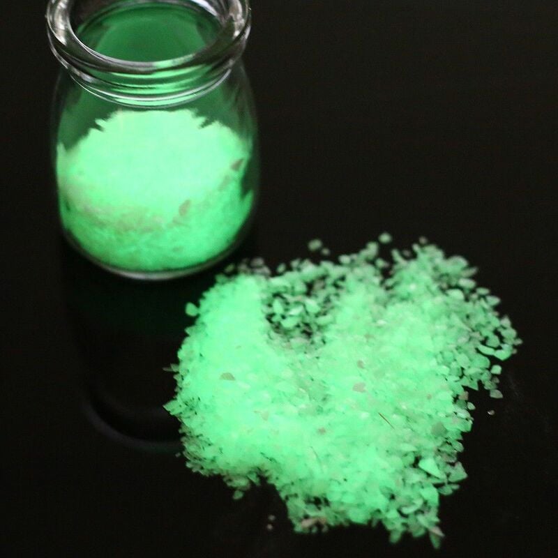 Image of Graniglia/Sabbia in vetro fosforescente che si illumina al buio per decorazione 1/2mm Colore - Ice Green, Peso - 50 Grammi