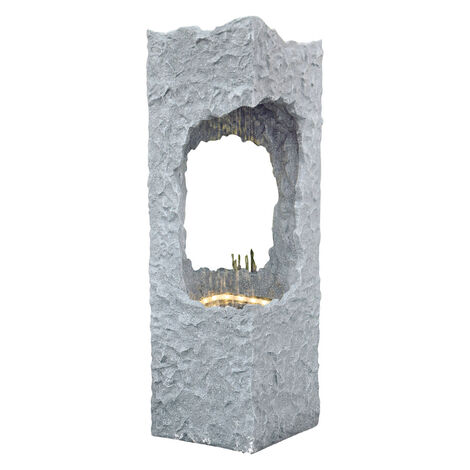 AUTRES Granimex Corso mit Regenfall Polystone Wassersäule mit Pumpe und LED-Beleuchtung Wasserspiel 88x28x2