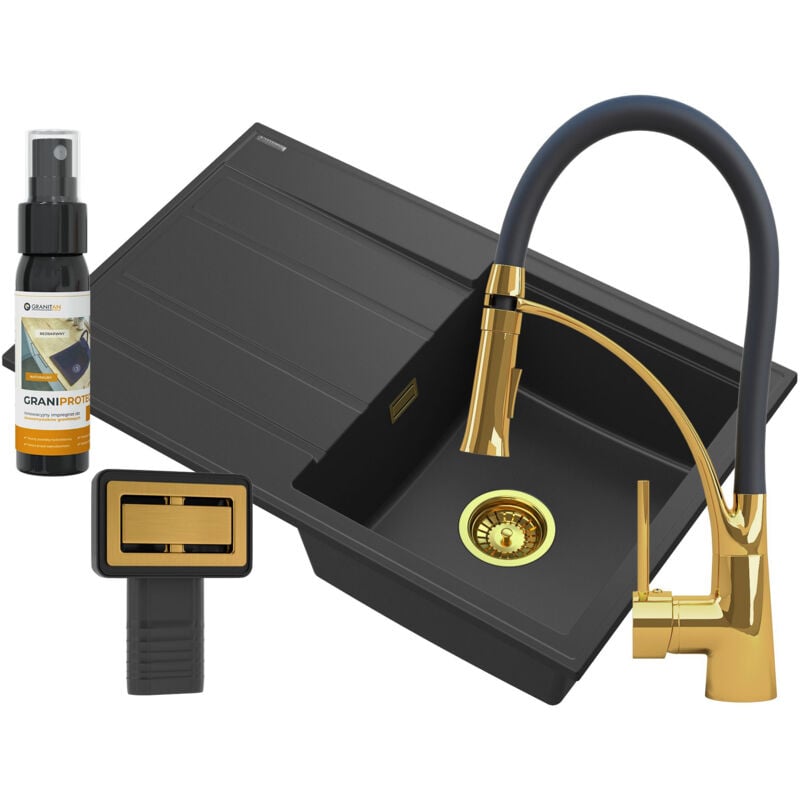 Granitan - granit évier noir robinet ou accessoires timor set