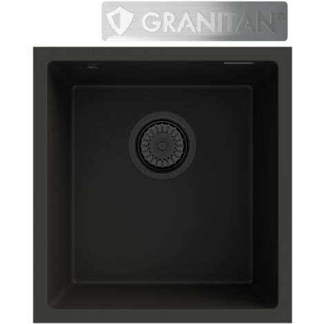 GRANIT ÉVIER SOUS PLAN SIPHON NOIR MINI 45