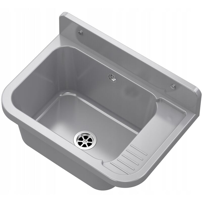 Granitan - vier de travail utilitaire avec siphon - Gris