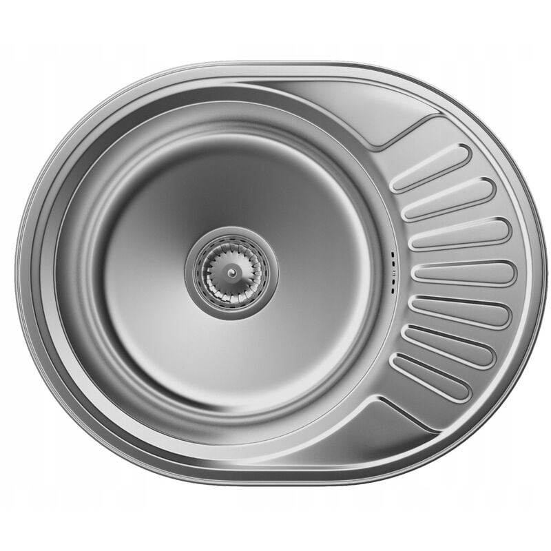 Granitan - vier En Acier Inoxydable Rond 1 Bac Avec Égouttoir Apulia57 Satin