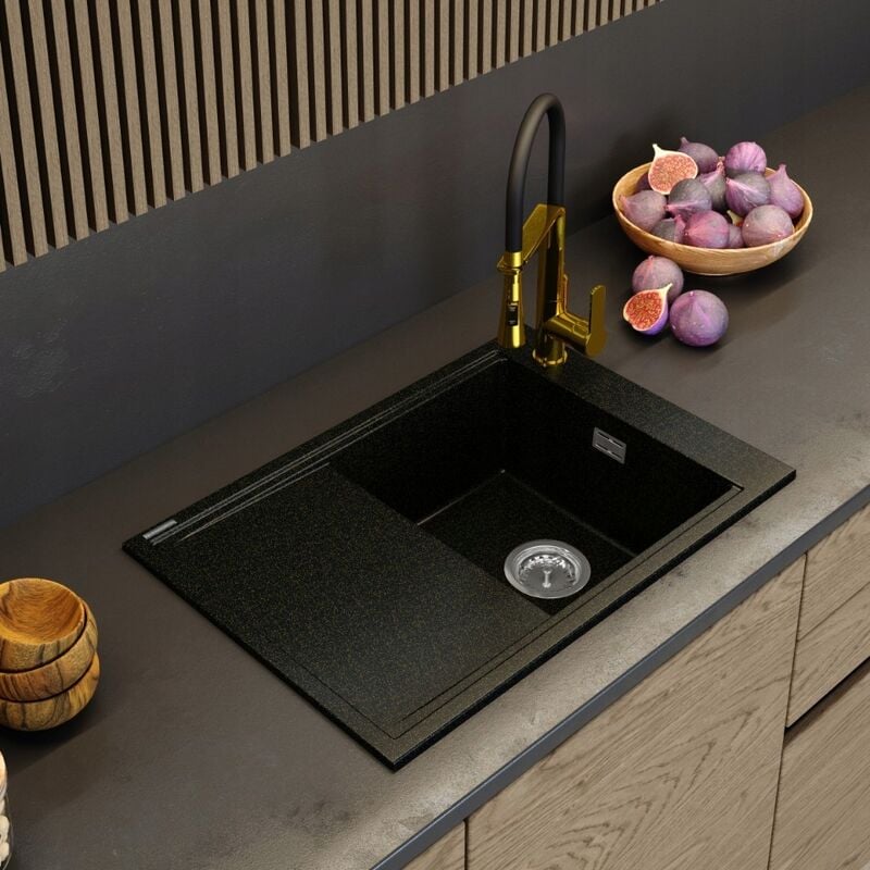 Granitan - vier En Granit Avec 1 Bac Et Égouttoir - Or