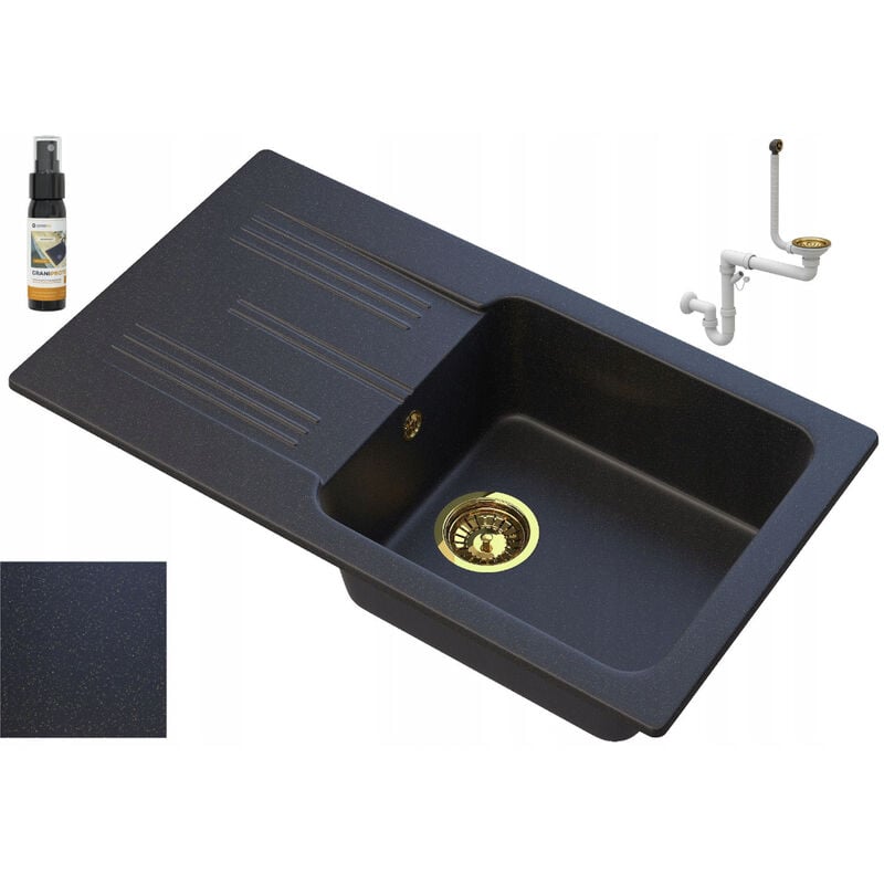 Granitan - vier en granit noir avec particules d'or 1 bac ada