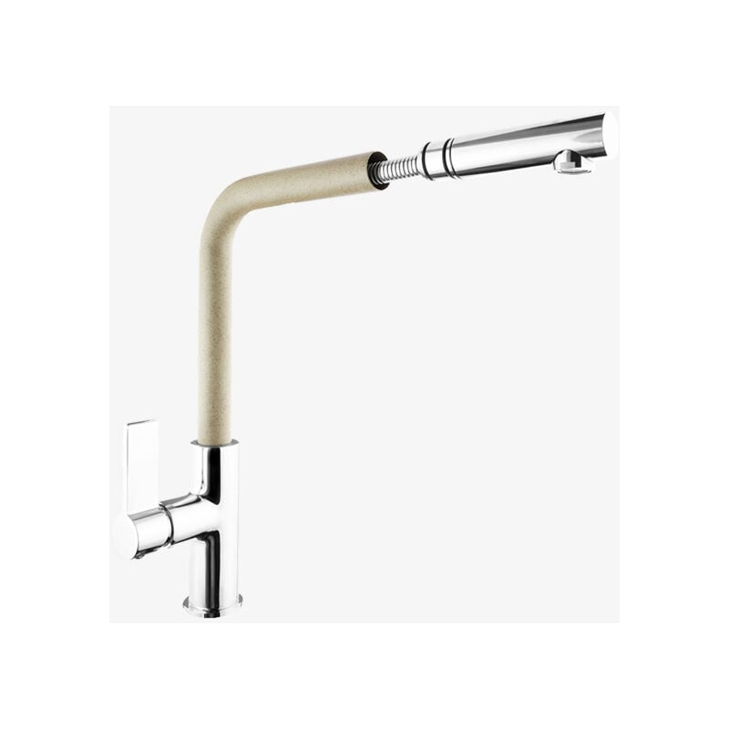 Granitan - Mitigeur Robinet De Cuisine Avec Bec Extensible - Beige