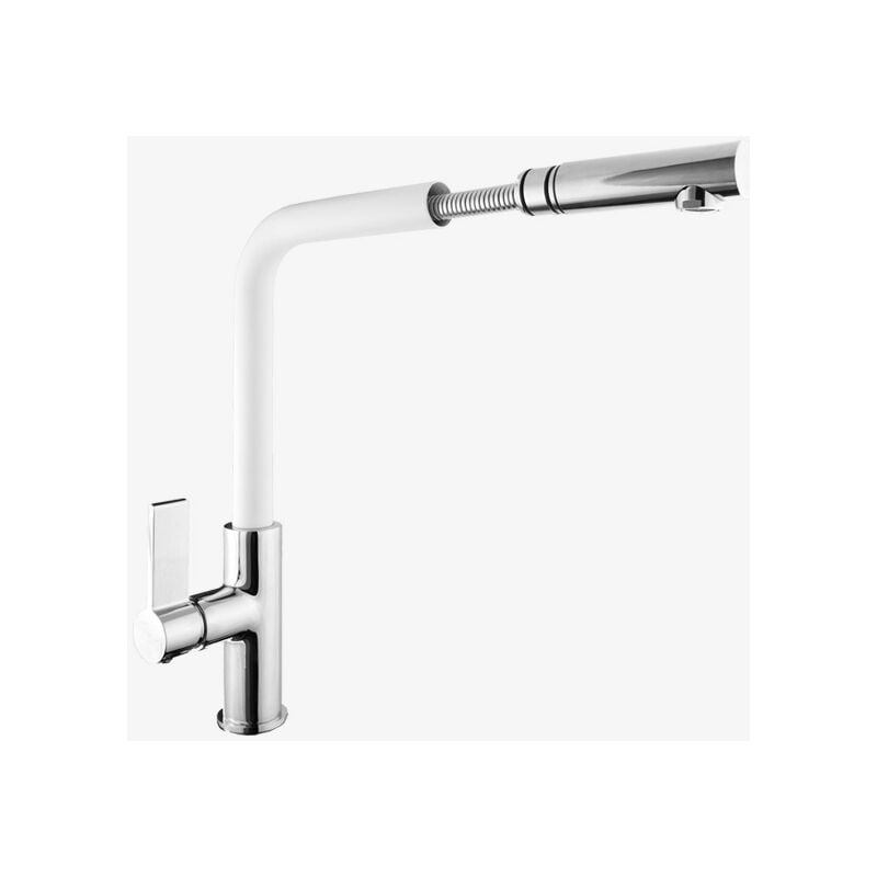 Granitan - Mitigeur Robinet De Cuisine Avec Bec Extensible - Blanc
