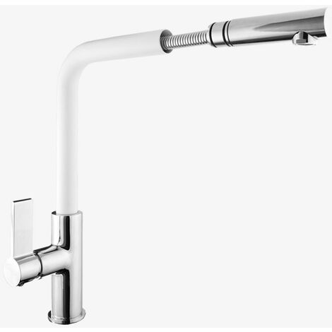 Granitan Mitigeur Robinet De Cuisine Avec Bec Extensible - Blanc