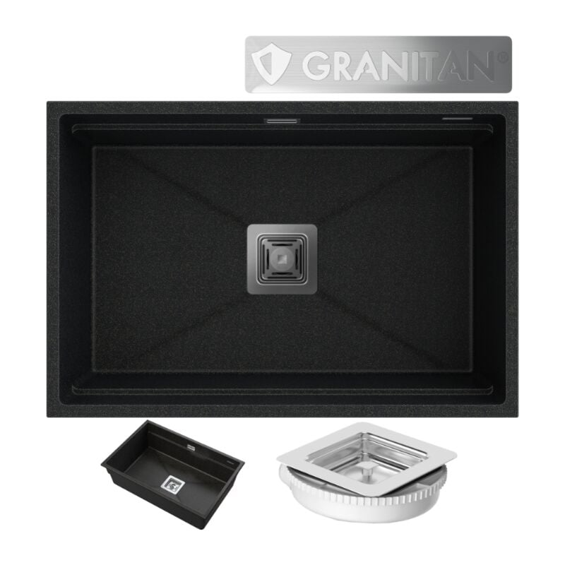Granitan - granite évier sous plan gold 1KOM siphon epir