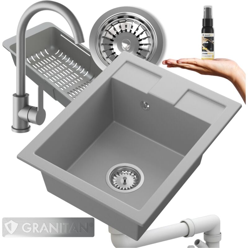 Granitan - Granite gris evier set robinet egouttoir best 85111883