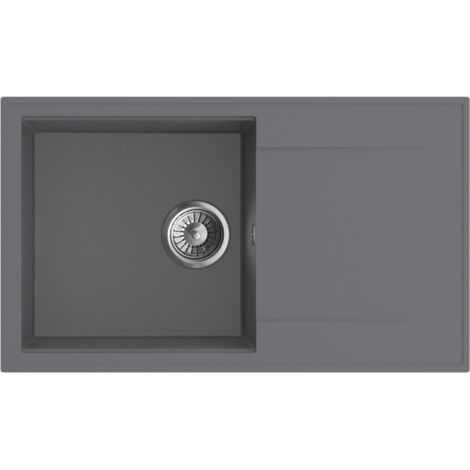 Granitspüle Spülbecken Küchenspüle Moonlight Grey 78 x 46cm Carlo 78 Einbauspüle Elegantes Design Kratzfest und Platzsparend inkl Siphon