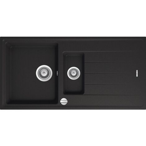 Granitspüle Victory S1000.10 - deep black ab 60er Unterschrank 100 x 50 cm mit Excenter - NEUE Farbe