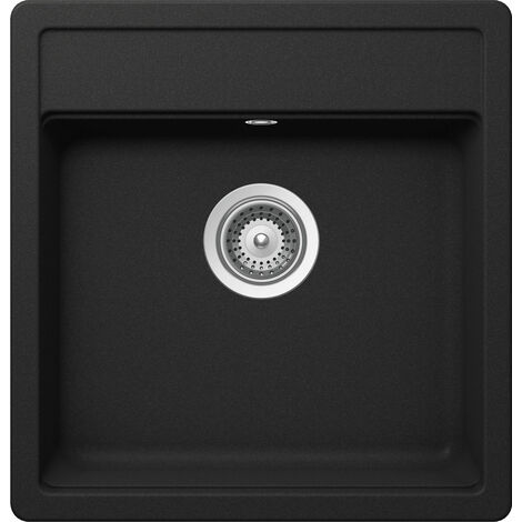 Granitspüle Victory S490.10 - deep black , ab 50er Unterschrank, 490 x 510 mm inkl. Drehexcentergarnitur
