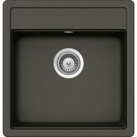 Granitspüle Victory S490.40 - grau, ab 50er Unterschrank, 490 x 510 mm inkl. Drehexcentergarnitur