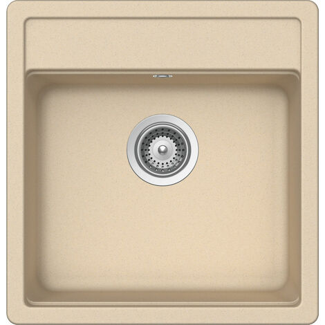 Granitspüle Victory S490.80 - creme, ab 50er Unterschrank, 490 x 510 mm inkl. Drehexcentergarnitur