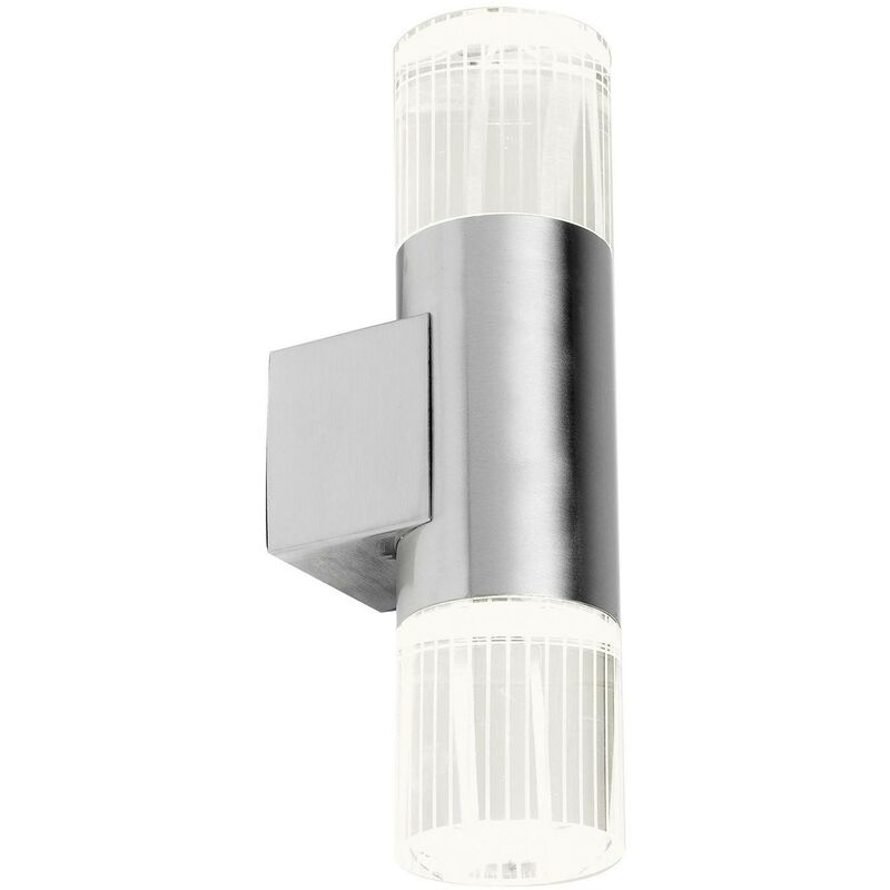 Endon Lighting - Endon Grant - 2 Light Outdoor Wall Light Polished Stainless Steel with Crystal IP44