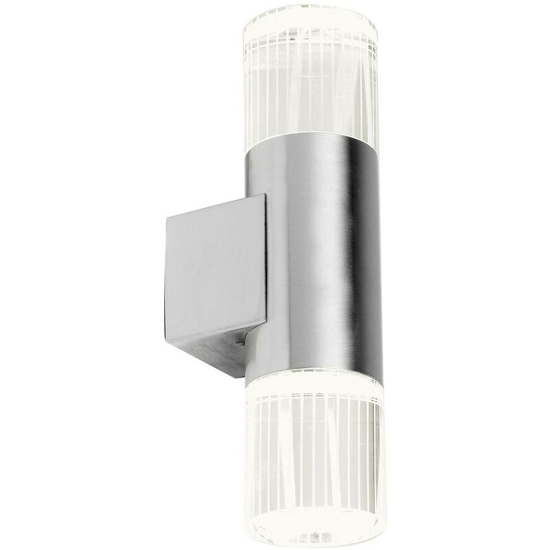 Grant - 2 Light Outdoor Wall Light Polished Stainless Steel with Crystal IP44 - Endon