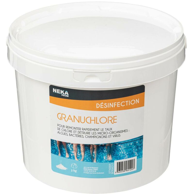 Neka - Granulato lento di cloro 60 - 3 kg Bianco