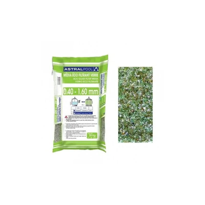 

Granulado de vidrio ecológico de 0,4 a 1,60 mm, bolsa de 25 kg