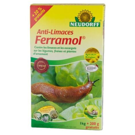 Granulés anti-limaces Ferramol 1kg – Efficace contre limaces et escargots – Respectueux de l'environnement – Protection longue durée – Neudorff
