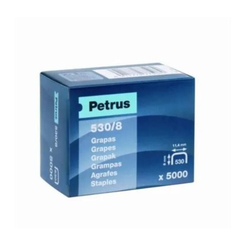 Fplus - petrus grapas cobreada 530- 8 mm caja 5000 und 77508 , petrus grapas cobreada 530- 8 mm caja 5000 und 77508