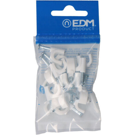 GRAPA BLANCA CABLE MANGUERA TUBULAR 2x2,5mm N°8 (BLISTER 15 unid.) EDM
