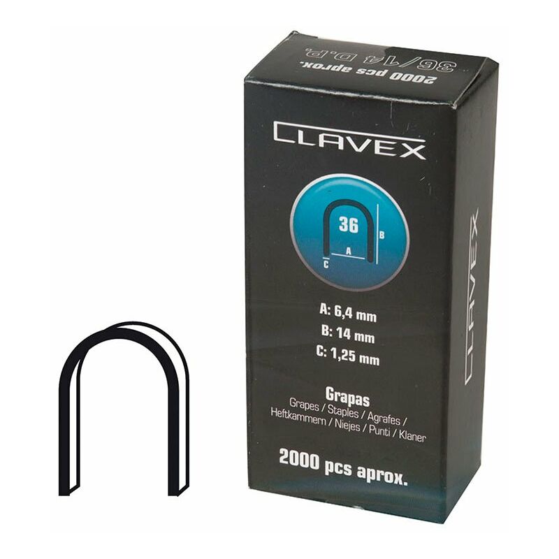 

Grapa Grapadora Cable Modelo 36 14Mm Acero 2.000 Pz - Clavex