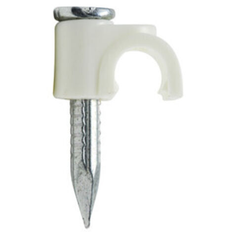 Grapa Cable Manguera Redonda 9mm BLANCA (Precio 100 Unidades)
