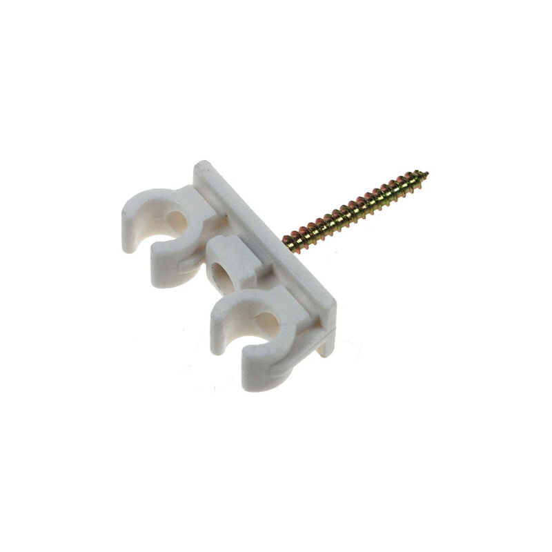 

Grapa Clip Doble Blanca con Tornillo 5 Uds Saet-94 Ø 15mm