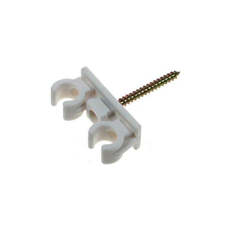 

Grapa Clip Doble Blanca con Tornillo 5 Uds Saet-94 Ø 22mm
