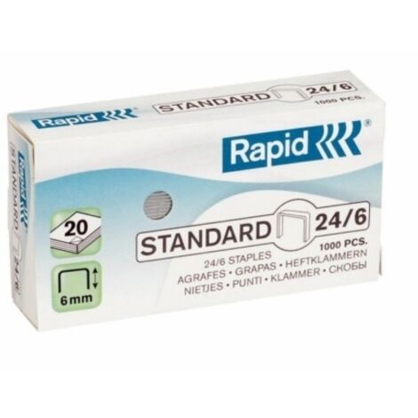 Grapa grapadora modelo 24 06mm acero galv rapid 1.000 pz
