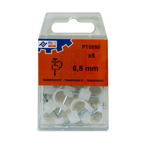 GRAPA PLASTICO TRANSPARENT C/8 - 6,8 MM