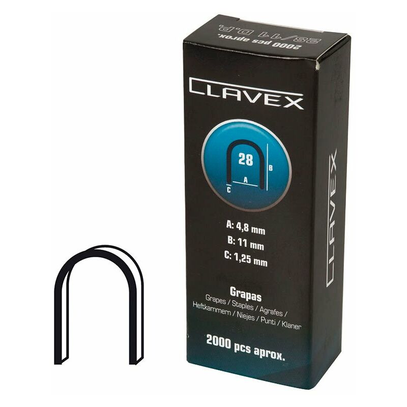 

Grapa Grapadora Modelo 28 Para Telefonia 11Mm Acero 2.000 Pz 7104 - Clavex